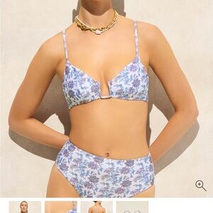 J. Crew Floral Bikini Set in Light Blue & Lavender